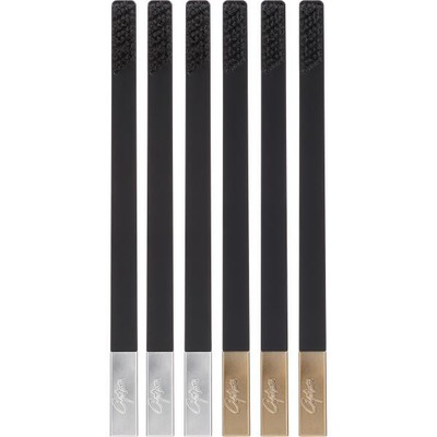 Apriori Slim 6-Piece Matte Black Soft and Hard Toothbrush Set (toothbrush/6pcs)