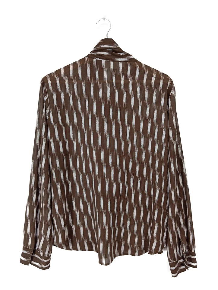 MICHAEL KORS Blouse à manches longues Dames Blouse T EU 42 brun-blanc élégant - Photo 2/4
