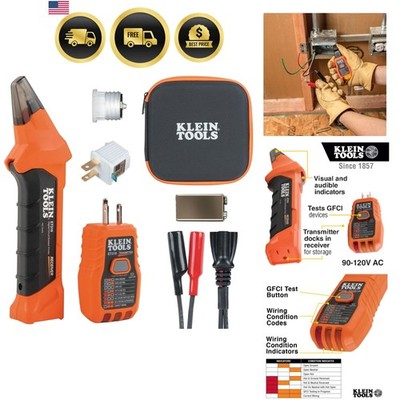 Circuit Breaker Finder Kit Electric Tester GFCI Tester Leads Adapters Case