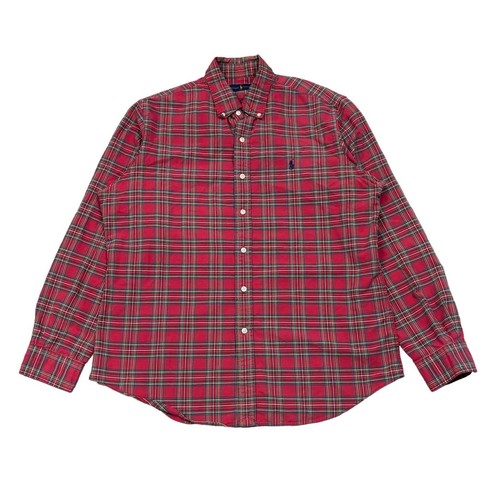 Ralph Lauren Plaid Tartan Button Up Long Sleeve Shirt Large Preppy Old Money