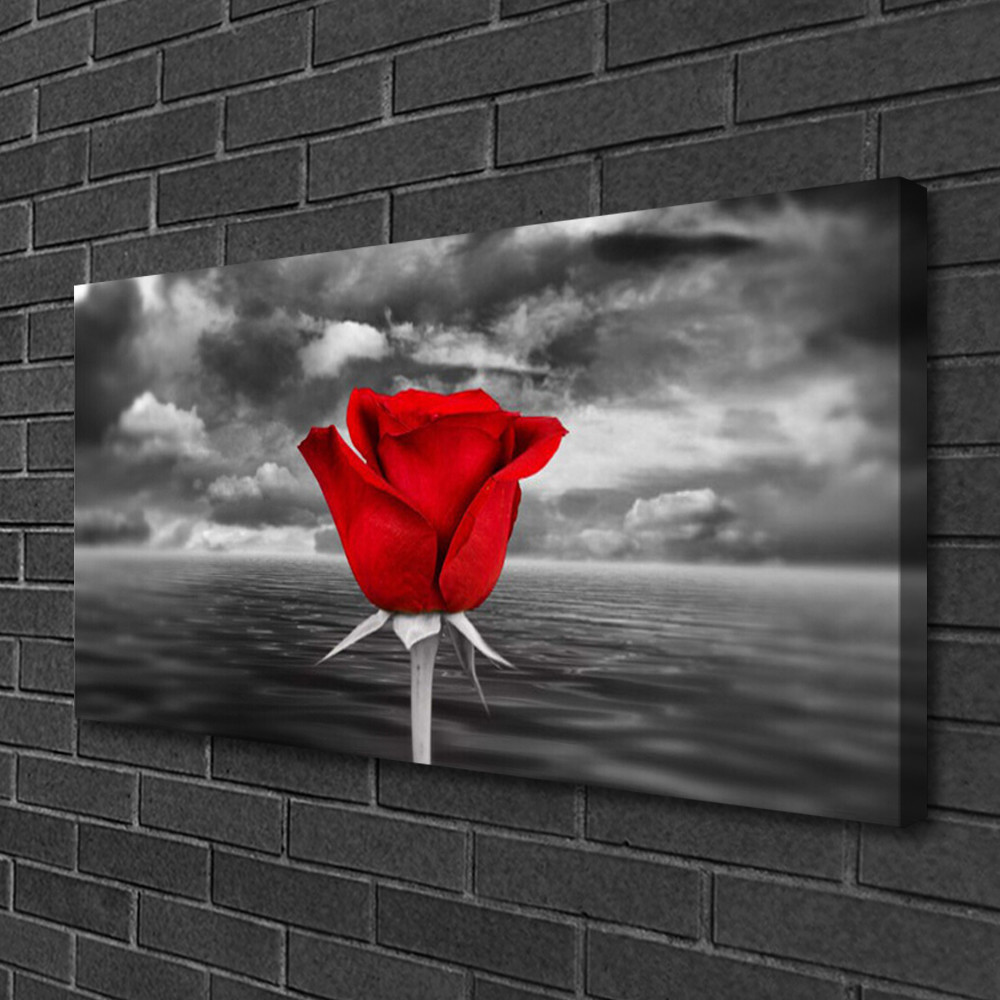 Impression sur toile premium motif floral rose format 100x50 cm pour galerie d'art moderne