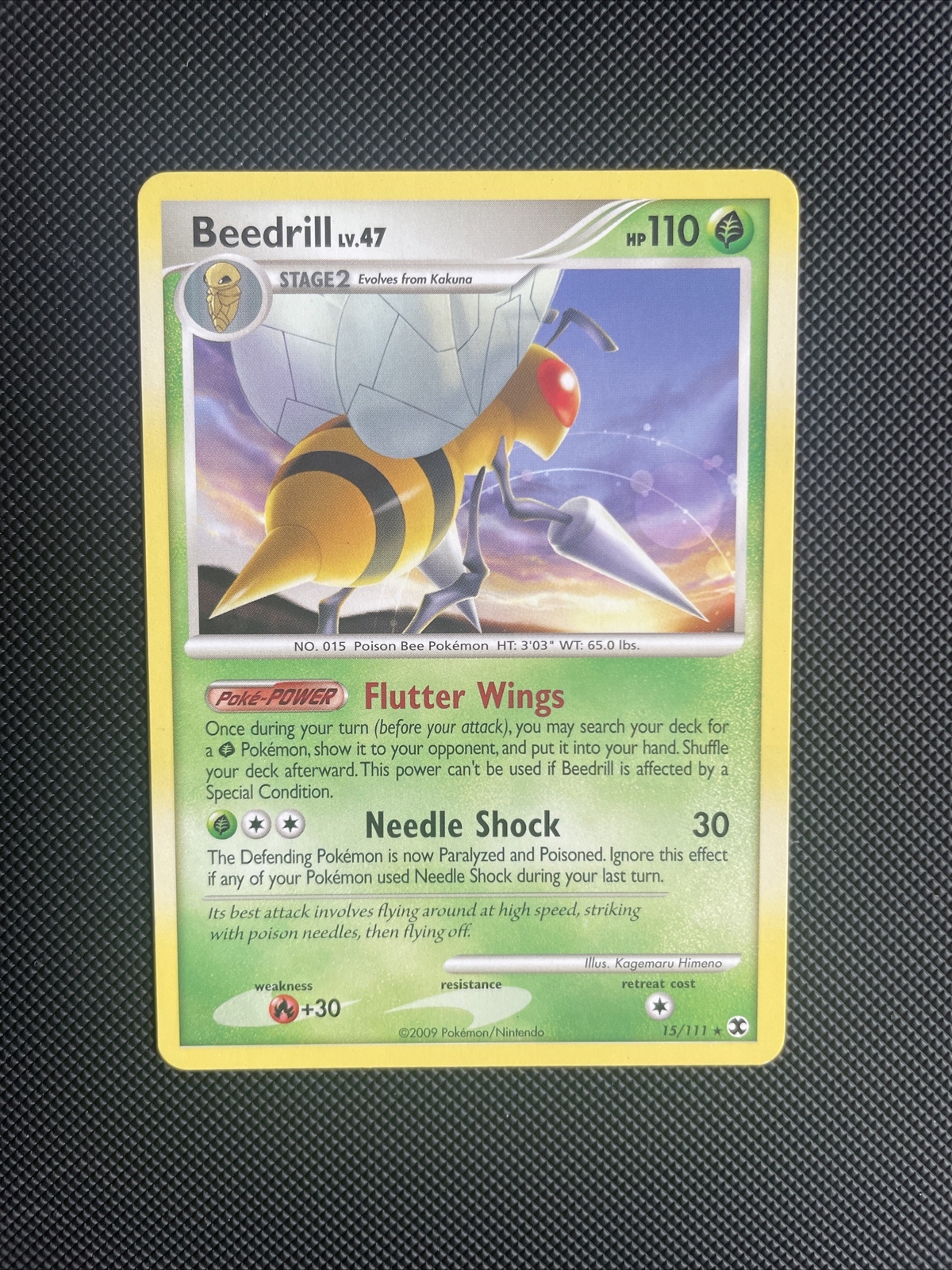 Beedrill 15/111 Rising Rivals - Rare Non Holo Pokemon Card - Near Mint