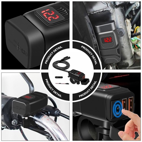 Motorcycle Usb Adapter Motorbike Usb Charger Motorcycle Charger Dual USB - Photo 2 sur 12