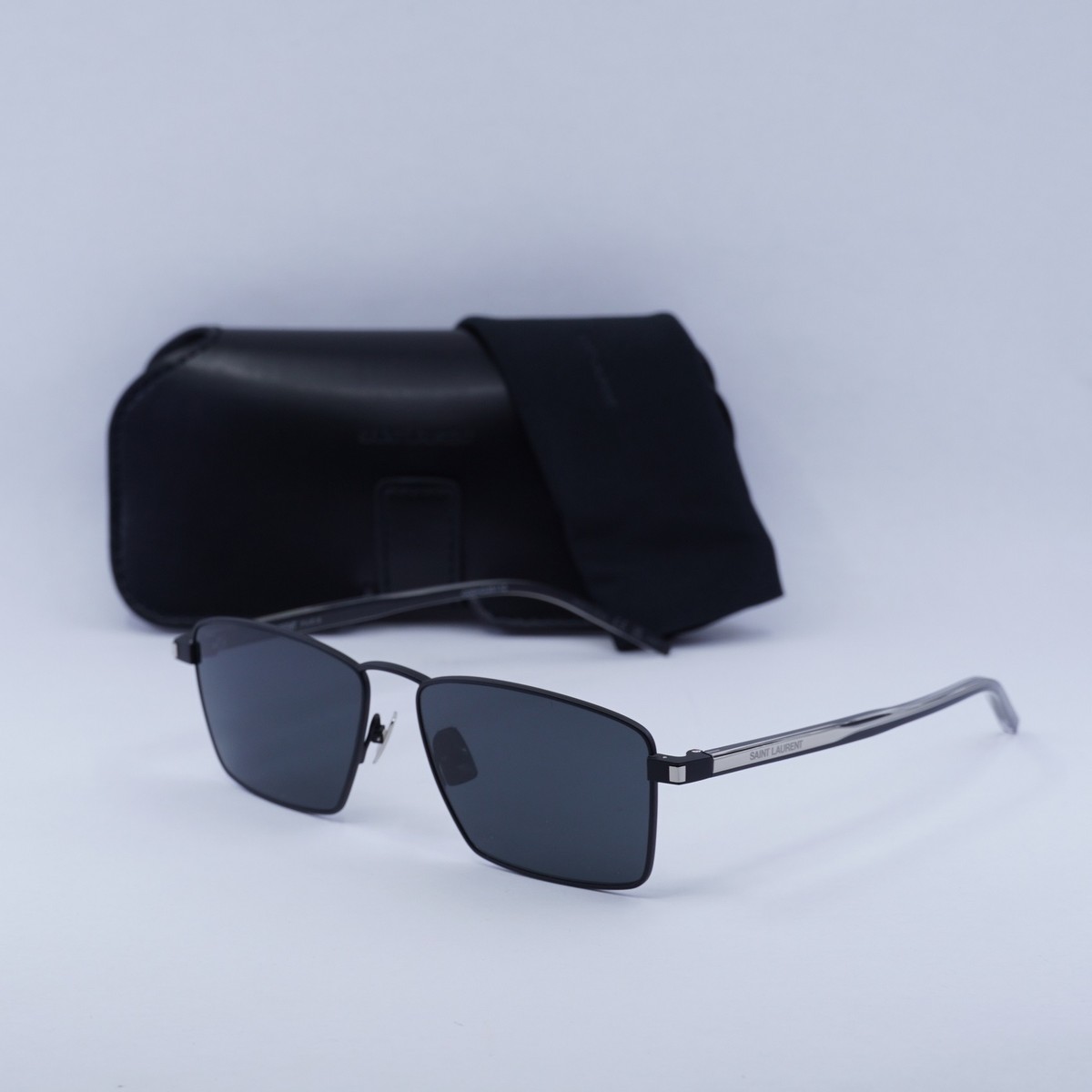 New SAINT LAURENT SL700 001 Black/Silver/Grey 57-15-145 Sunglasses