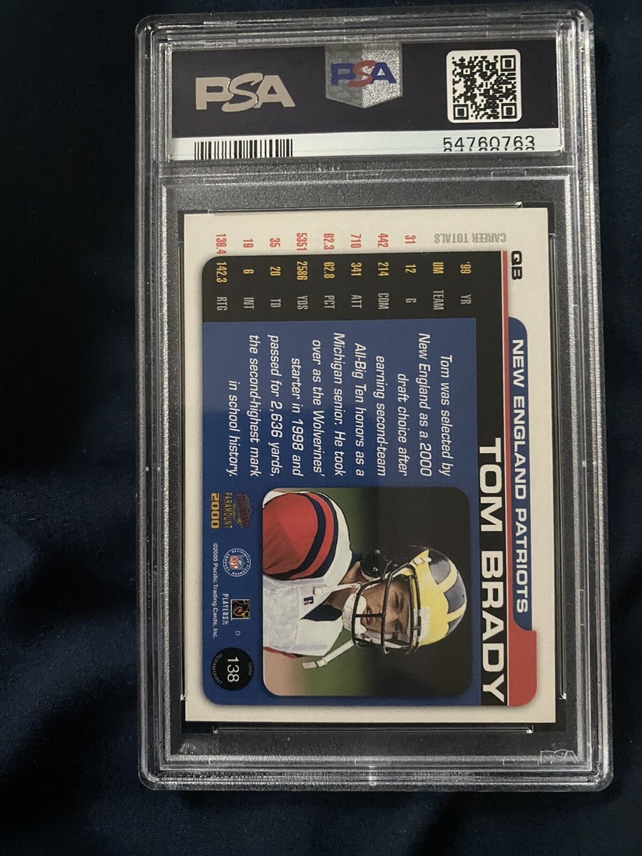 2000 pacific tom brady ルーキーカード　999枚限定 2000 Pacific Paramount Tom Brady Rookie 9.5/10/9/6 BGS 7