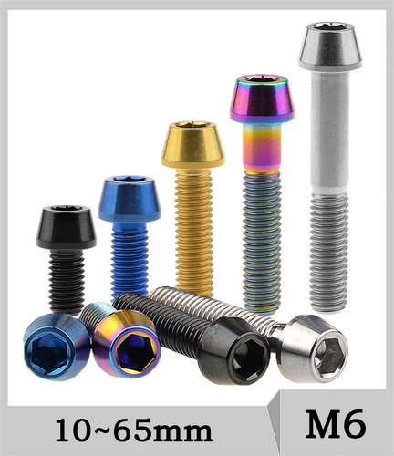 M6 Titan Schrauben Kegelkopf 10 16 18 20 25 30 35 40 45 50 55 60 65 mm Innensechskant - Bild 2 von 9