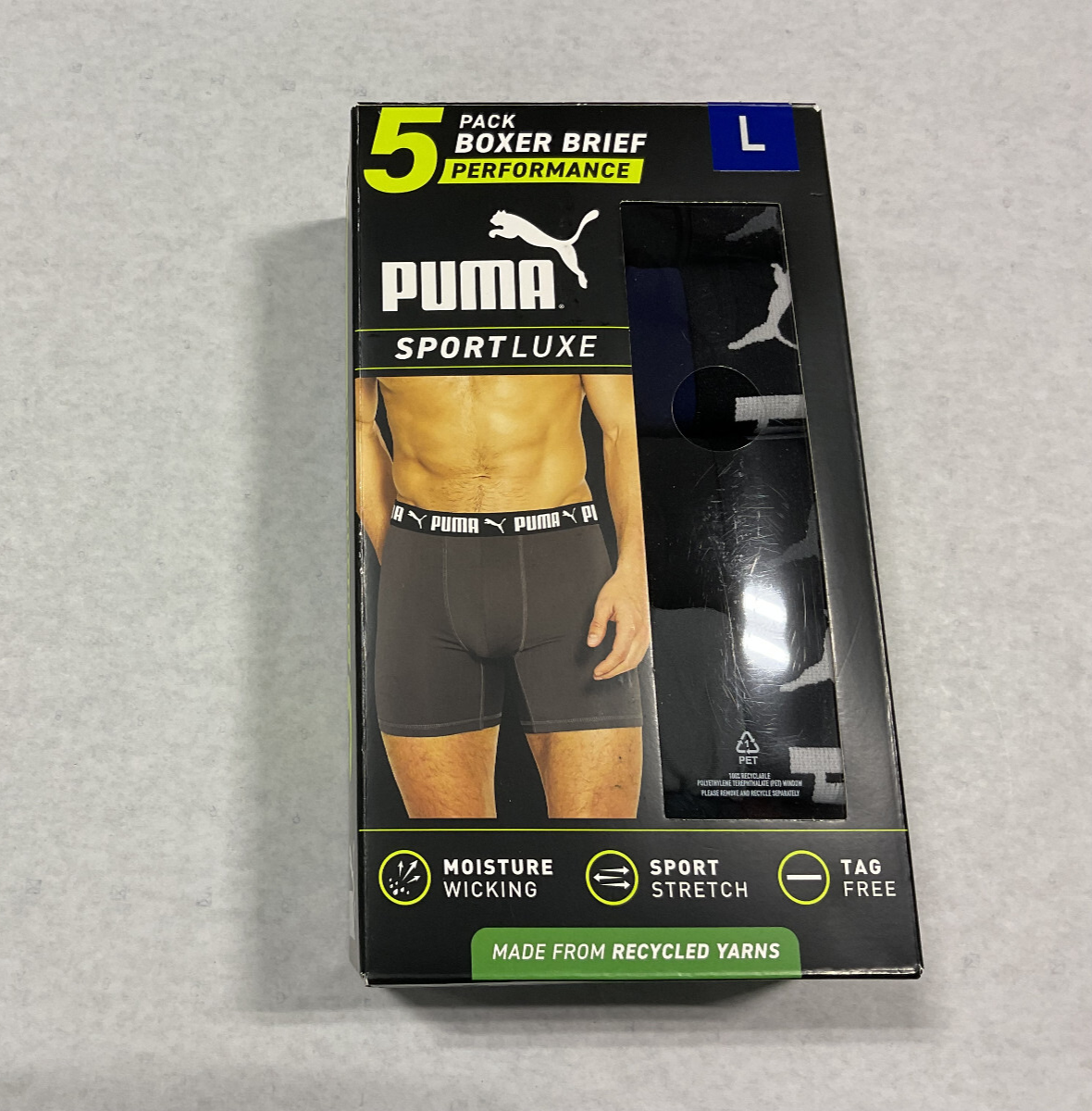 Puma Men's 5-Pack Sport Luxe Performance Boxer Brief Size Varies