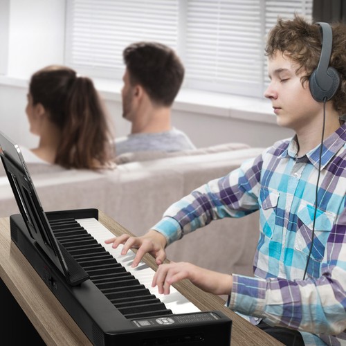 VEVOR Clavier Piano Pliable Numérique 61 Touches Portable Bluetooth MIDI Noir - Zdjęcie 8 z 12