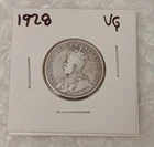 CANADA 25C~ Twenty Five Cents 1928~ *VG~ Silver Coin