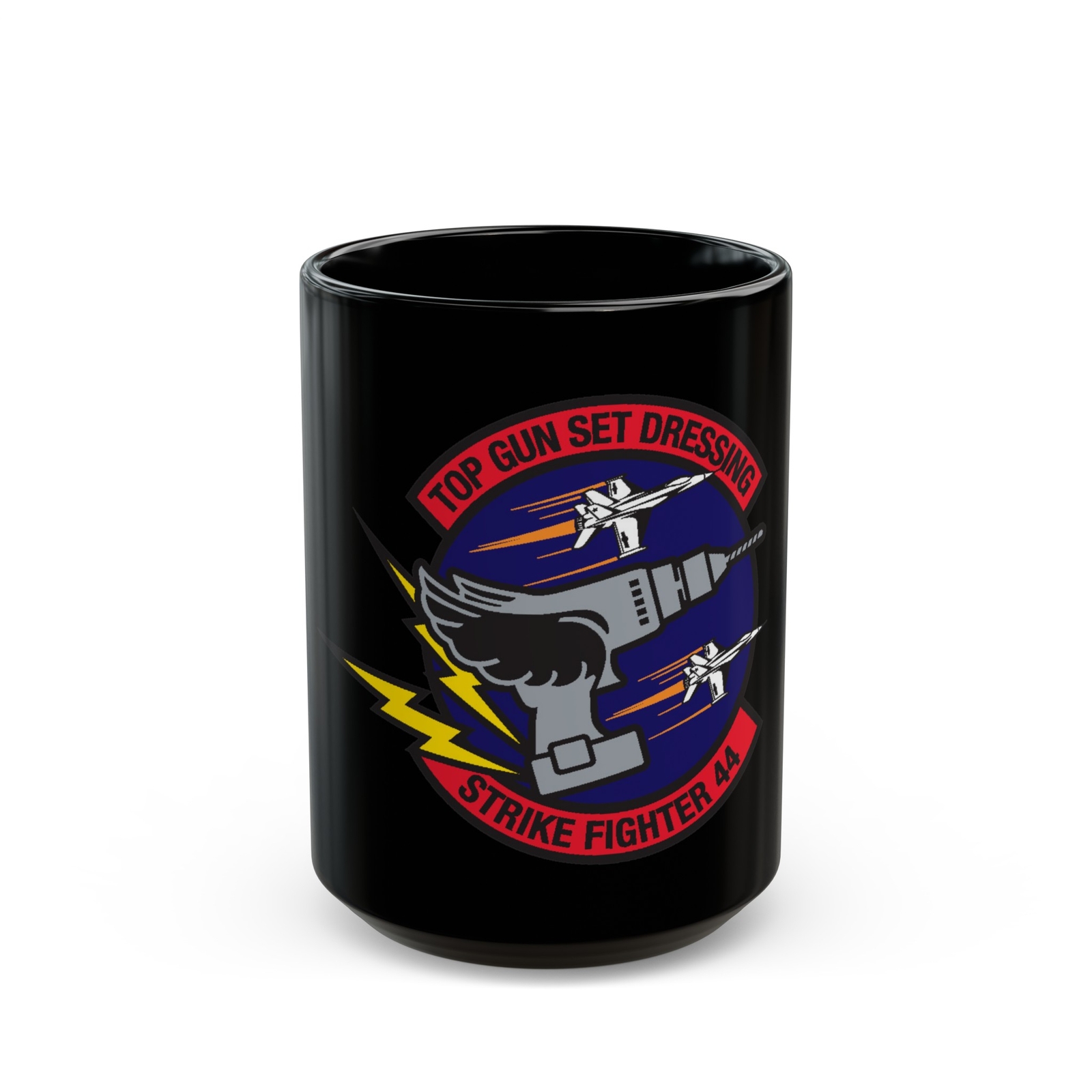 Top Gun Strike Fiighter 44 (U.S. Navy) Black Coffee Mug