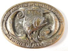 Vintage Original "Bass Anglers Sportsman Society" 20th Anniversary Belt Buckle