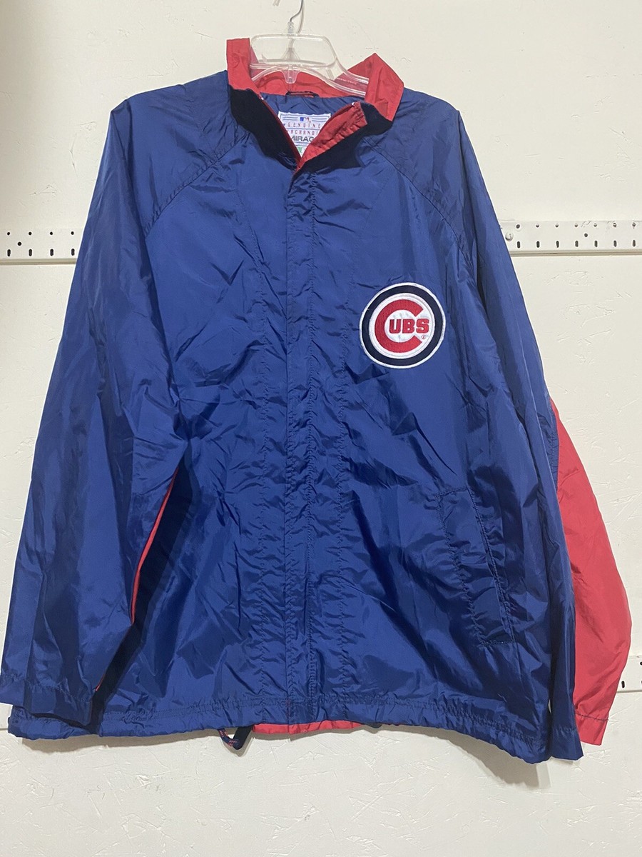 ジャケット・アウター STARTER MLB CHICAGO CUBS NYLON JACKET Vintage Starter Chicago Cubs Jacket Mens XL Blue Satin