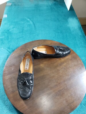 Paolo de Marco Men  genuine leather  Dress loafers Shoes size US 13 M Paolo De Marco Loafers Sz 9 Mens Black Slip On Leather  main image 3