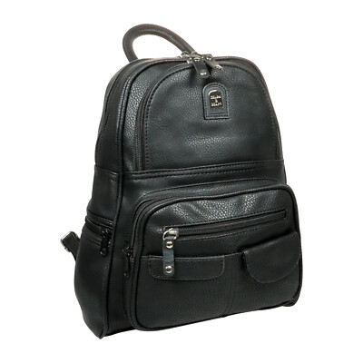 Damen Rucksack Cityrucksack Schwarz Stadtrucksack Vegan Sportlich Praktisch Mode