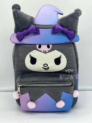 Her Universe Kuromi Witch Halloween Fuzzy Mini Backpack