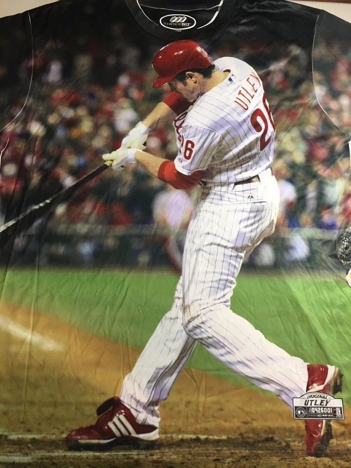 YOUTH BRAND NEW CHASE UTLEY #26 PHILADELPHIA PHILLIES THREE60 PICTURE BLK TSHIRT - Image 4 of 4