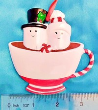 Family of 2 Marshmallows in Hot Cocoa Christmas Ornament Personalizable Couple