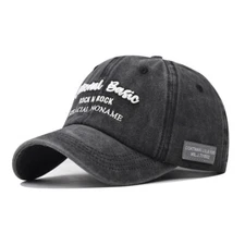 Adjustable Sports Cotton Washed Letter Baseball Cap Outdoor Hat for Men Women