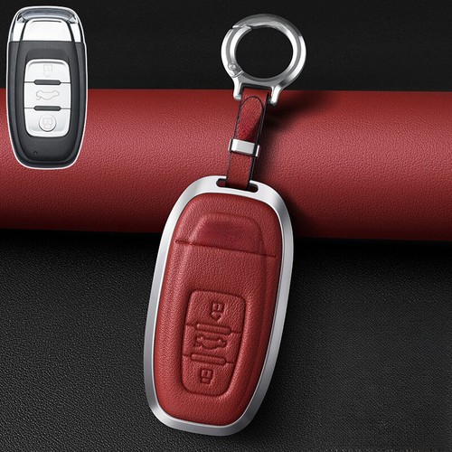 Zinc Alloy Leather Car Key Case Cover For Audi RS R8 Q3 Q5 Q7 S8 A3 A4 A5 A6 A7 - Picture 9 of 23