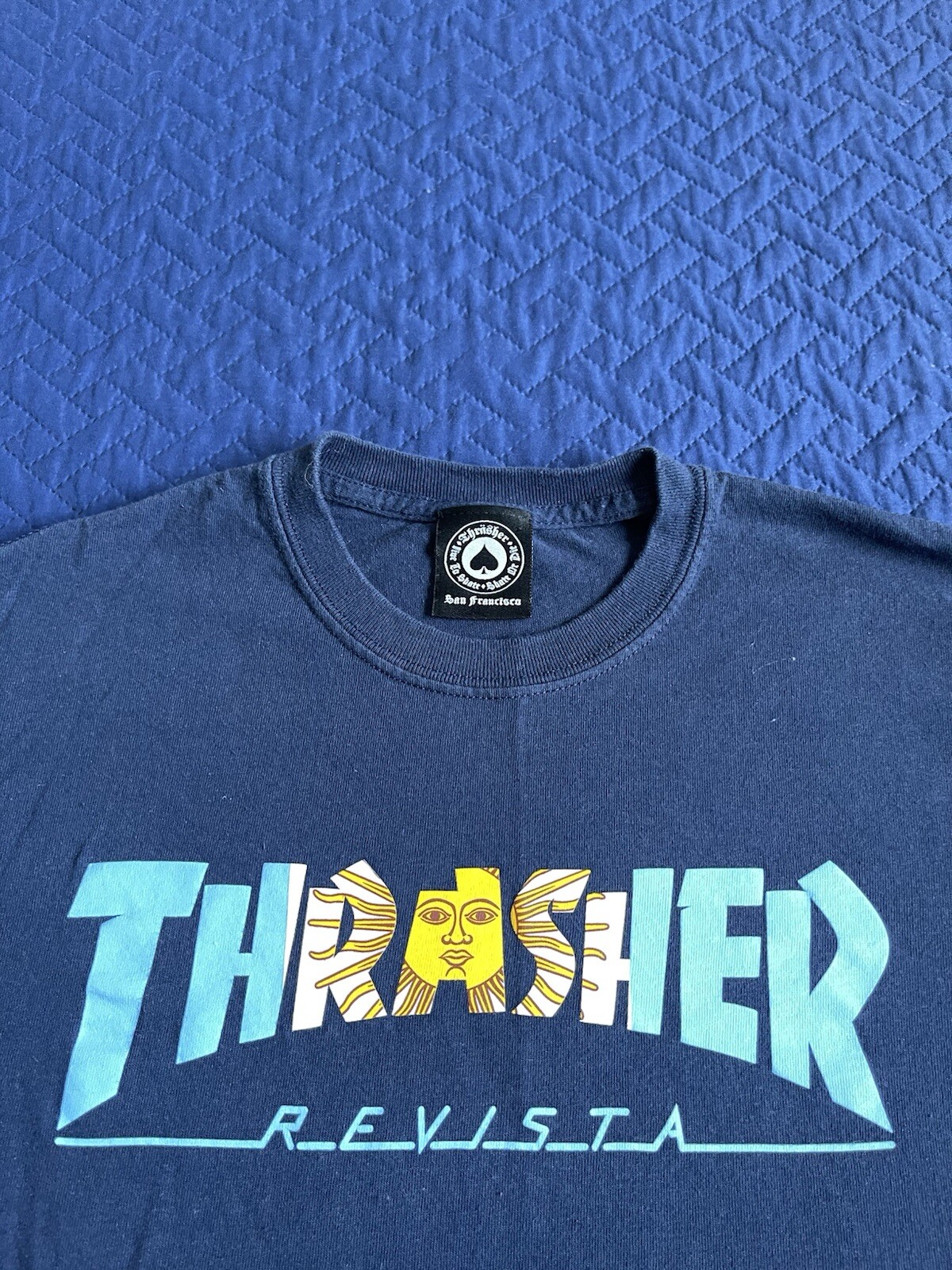 Thrasher Argentina Revista blue t shirt Adult S