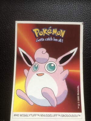 POKEMON dunkin boomer trading card sticker 2000 Carte # 40 WIGGLYTUFF GRODOUDOU