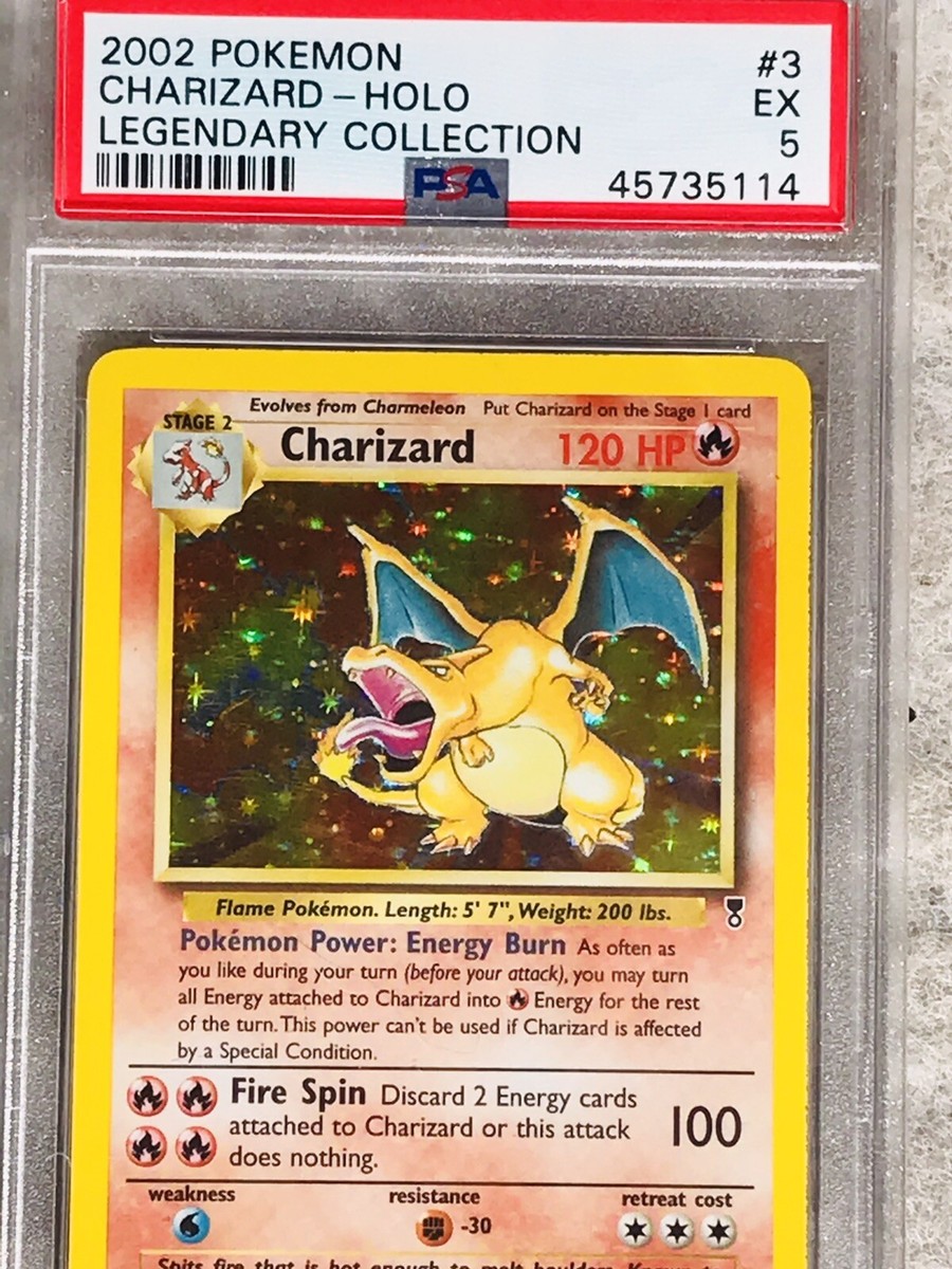 Legendary Collection Charizard Holo Pokemon Base Set #4/102 Art