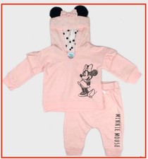 Disney Baby Minnie Mouse Hooded Sweatshirt  Kangaroo Pocket Jogger 6/9M Pink