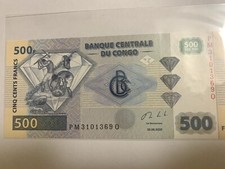 2022 Congo  500 Francs Banknote UNC 3 diamonds