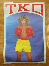 Vintage 1986 Starmakers SANDY SHIELDS T.K.O. Boxing Pin-Up Poster