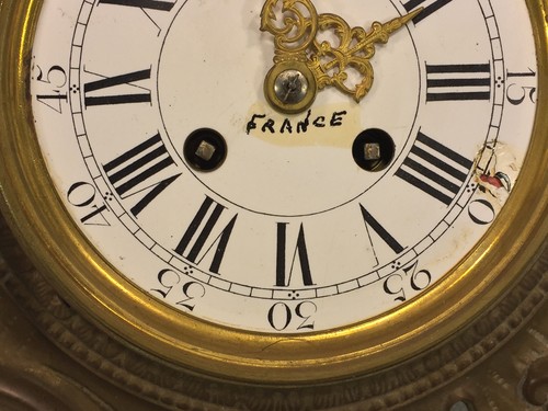 Antiguo Reloj Cartel Mougin Dostal Estuche Bronce Funcionamiento Cara Porcelana - Imagen 2 de 12