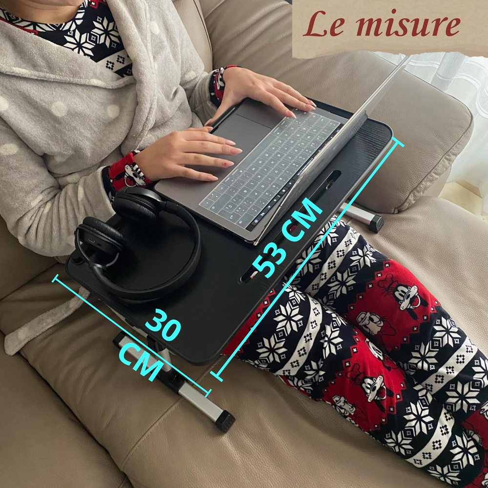 Adjustable Bed Laptop Stand with Lap Desk and Tray for Comfortable Use
