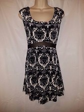 SALE woman black & white dress by EN CREME sizes S,M,L
