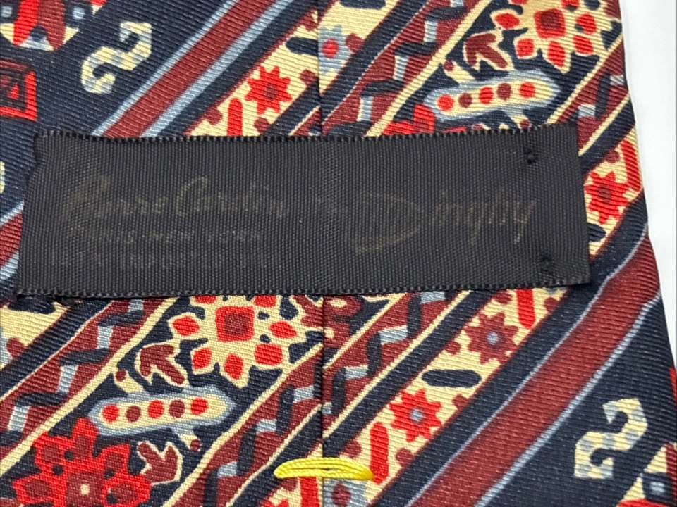 Vintage Pierre Cardin Tie All Silk 1960’s The Dinghy Striped Geometric 56”x3.75” - Image 3 of 4