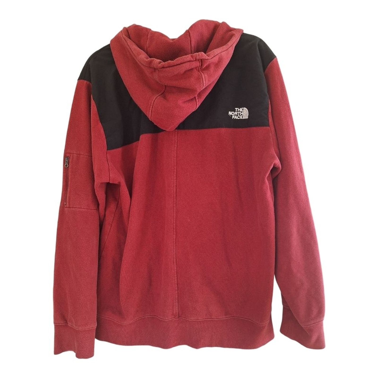 THE NORTH FACE Full Zip Hoodie L Red Maroon Mens Large thumbnail 2