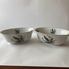 Andrea Sedak Vintage Serving Bowl #8872 - with Birds Gold Trim two bowls