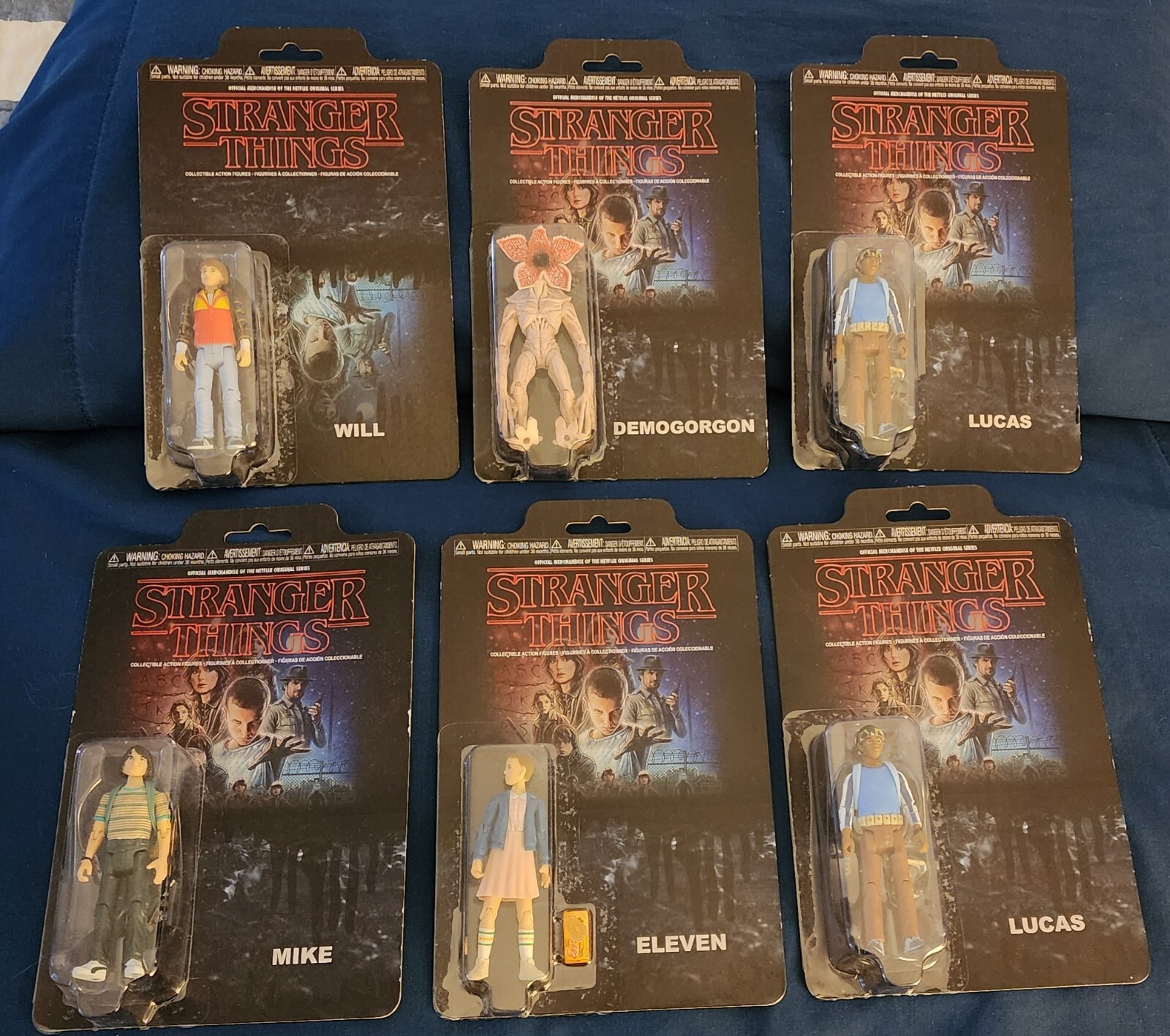 Funko Lot of 6 STRANGER THINGS Figures:  Lucas*2, Eleven, Mike, Demogorgon, Will