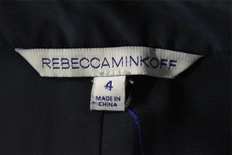Rebecca Minkoff 女式短裤 4 码海军蓝红色白色条纹羊毛休闲 — 第 4/4 张图片