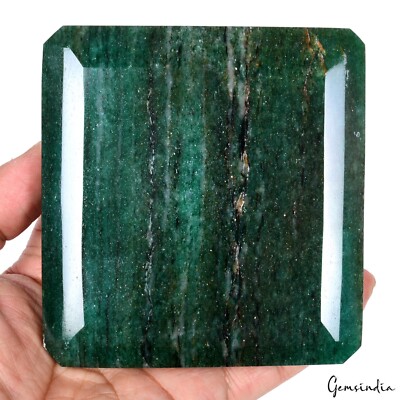 730Gram Natural Green Aventurine Octagon Cut Untreated Loose Gemstone 4*3.8*1.7''