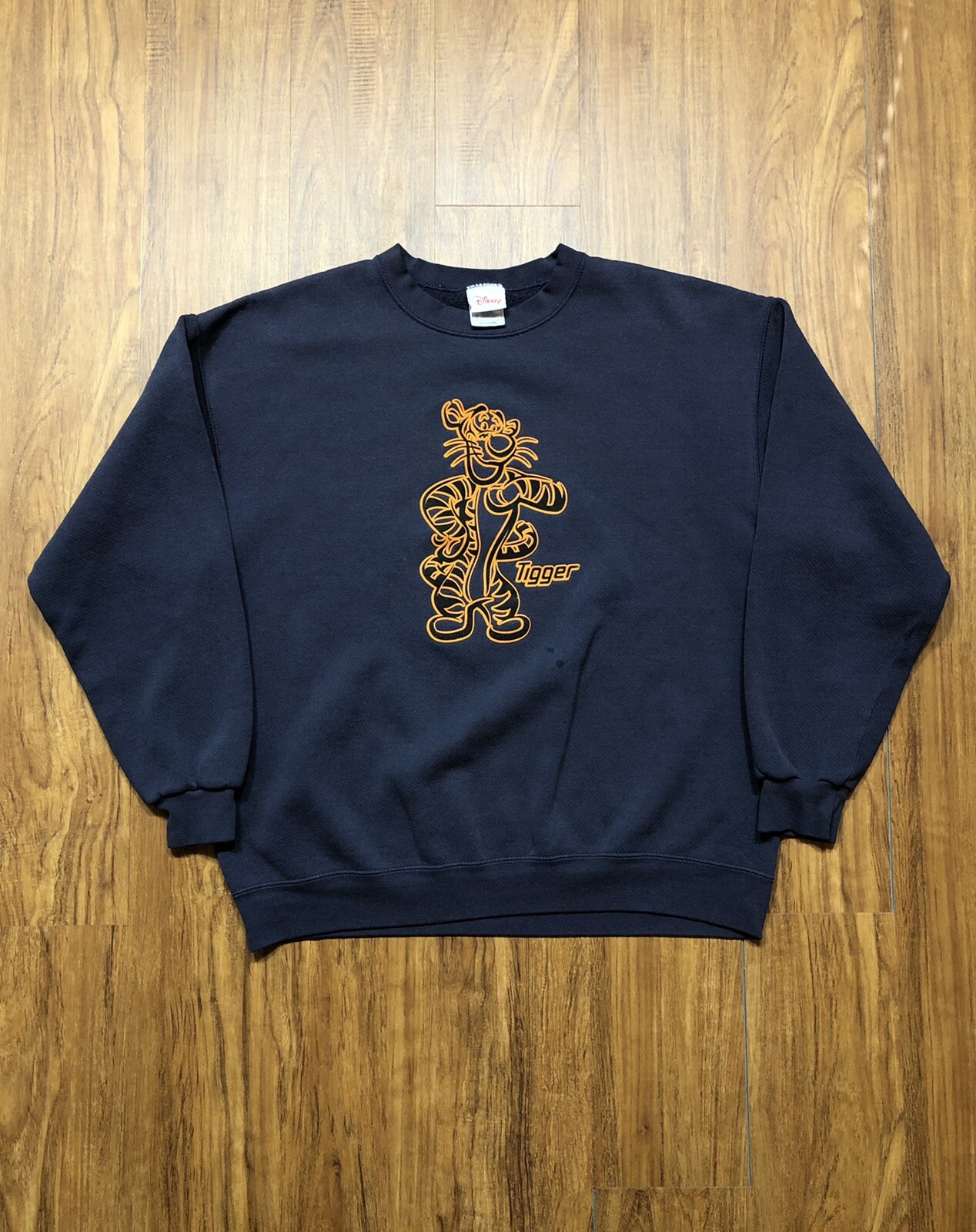 Mens Vintage Tigger Graphic Crewneck Sweatshirt Large Disney Store Navy Blue  | eBay