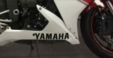 2 Yamaha belly pan stickers decals - motorcycle fairing 300mm (12in)