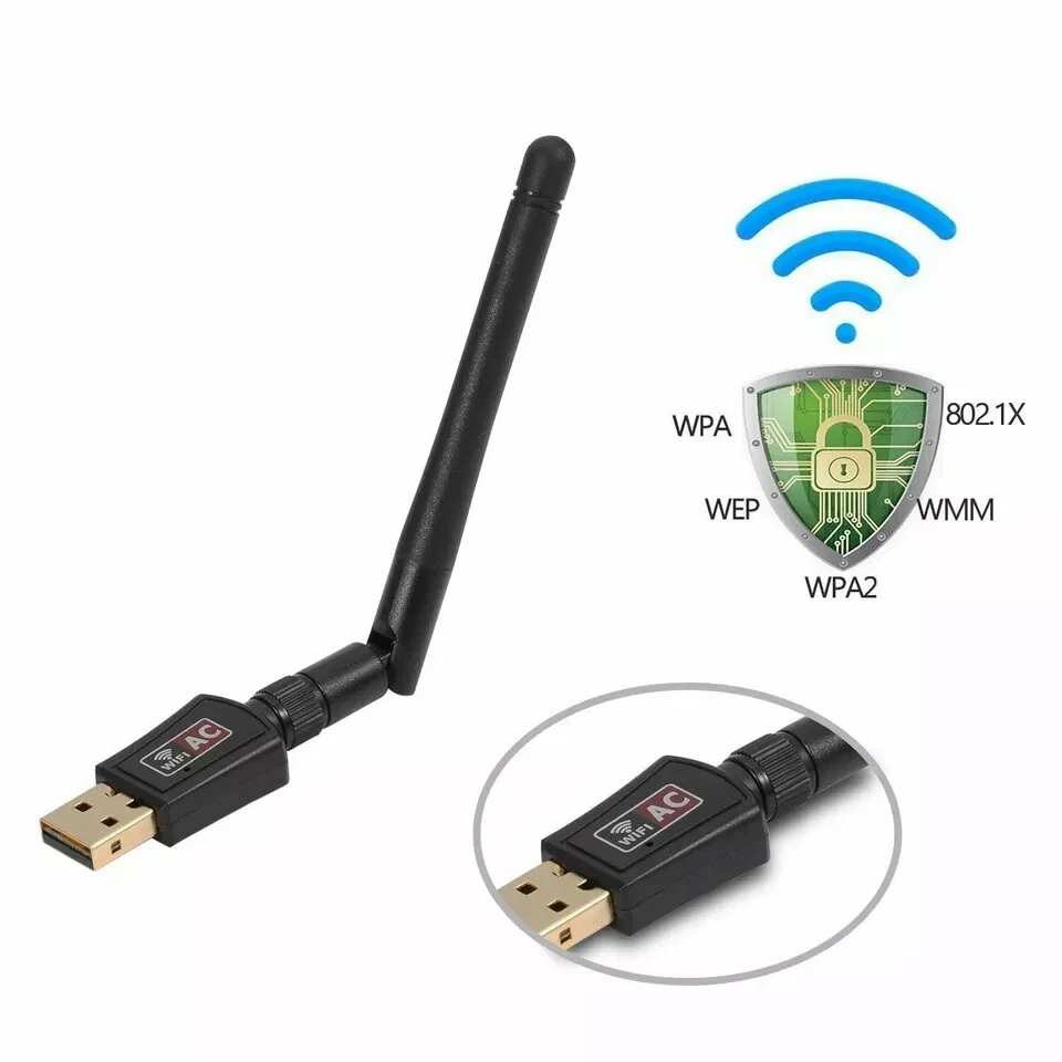 10 x AC 600Mbps Dual Band 2.4/5Ghz Wireless USB WiFi Network Adapter w/Antenna - Image 2 of 4