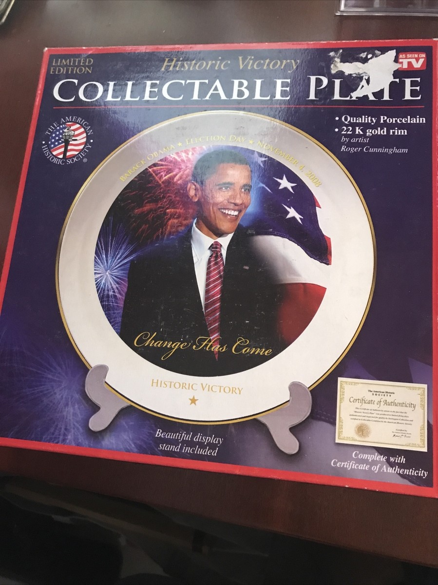 記念グッズ Historic Victory Collectable Plate obama President Barack Obama Historic Victory Collectible Plate