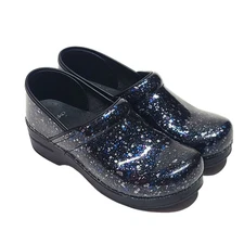 Dansko metallic paint splat clogs shoes women's size 41