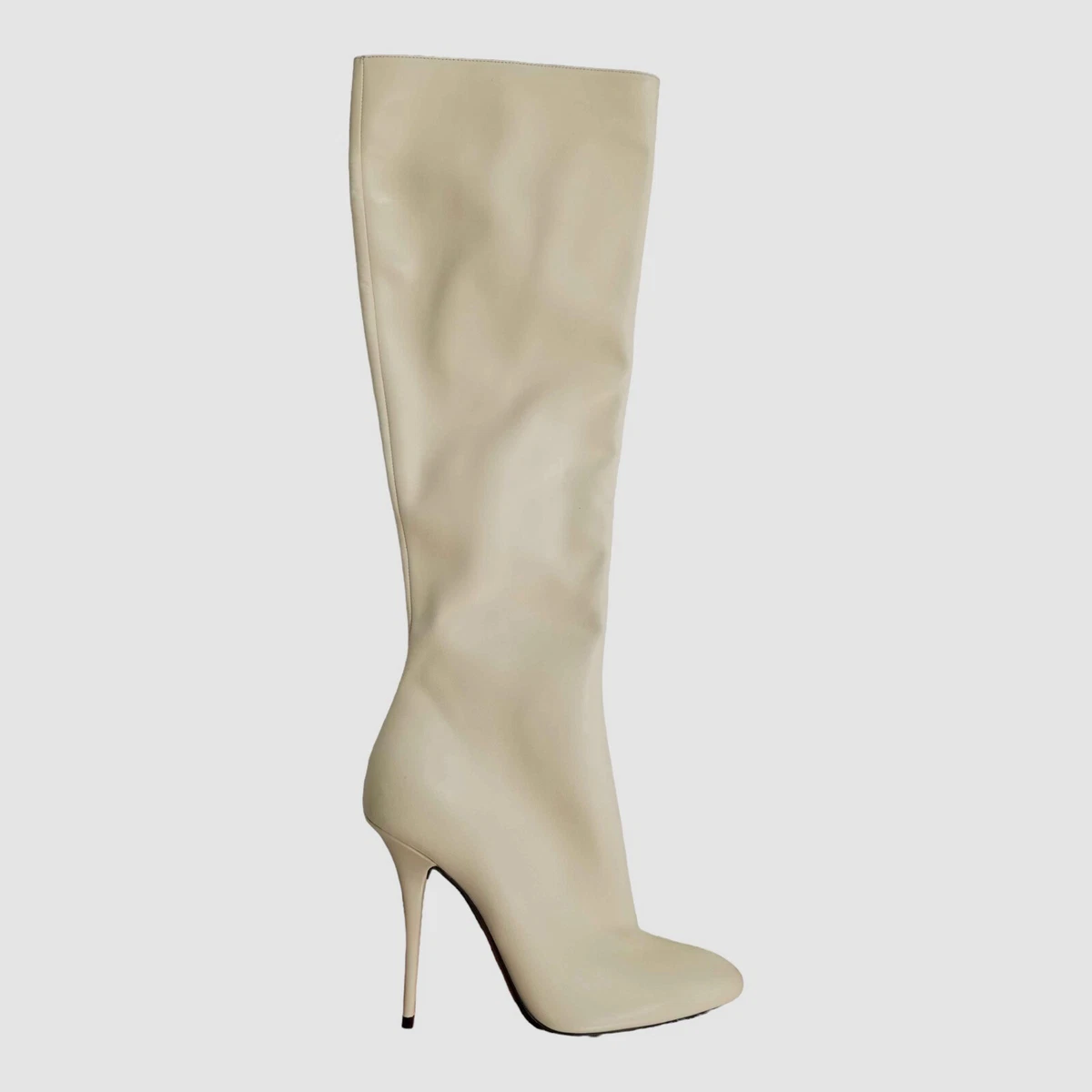 最安値　希少　Saint laurent heal boots NIB YSL Saint Laurent 71 Shiny Leather Knee High Boots sz 41