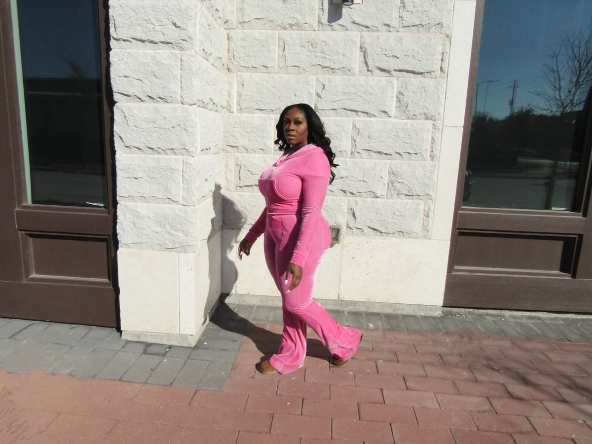 pink velour tracksuit