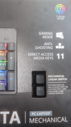 Brand New Sealed Trust ASTA GXT 865 Mechanical Gaming Keyboard * 7 Colours - Picture 2 of 8