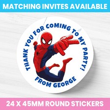 SPIDERMAN SWEET CONE STICKERS PERSONALISED PARTY LABELS ANY BIRTHDAY