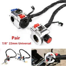 1 Pair Motorcycle 7/8" Handlebar Control Horn Turn Signal Light Switch For Honda