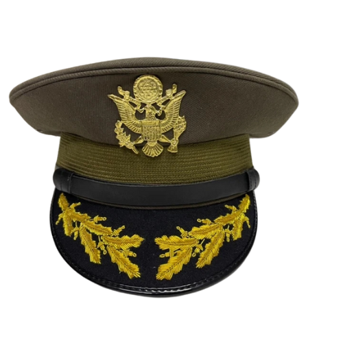 Segunda Guerra Mundial EE. UU. American USAAF Ejército Militar General Oficiales Trituradora Visera Sombrero Gorra - Imagen 1 de 3