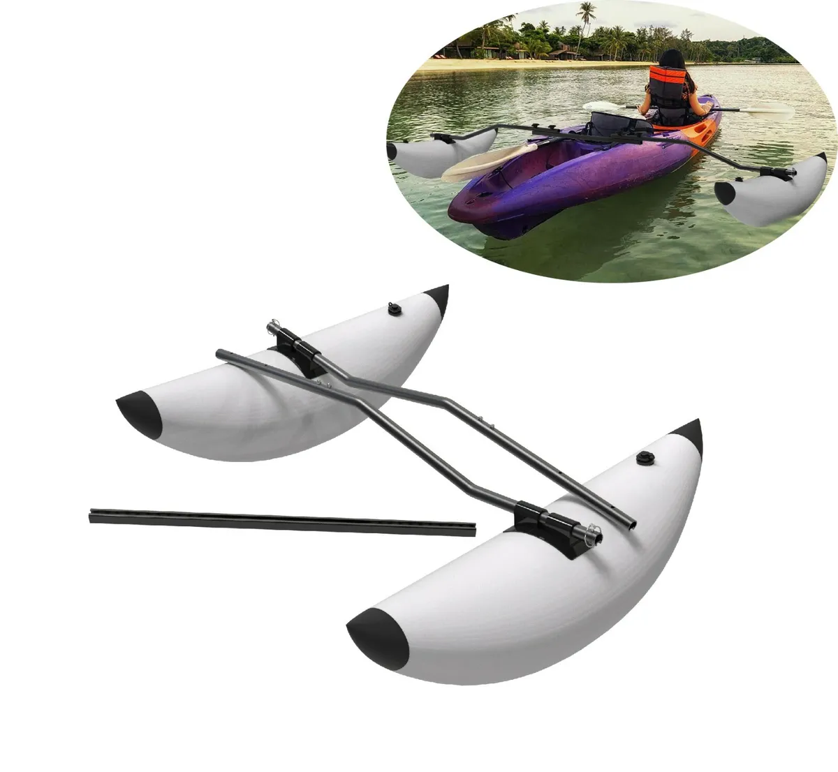 1 Set Kayak Boat Outrigger Stabilizer Inflatable Pontoon Fishing Float Tube  Kit